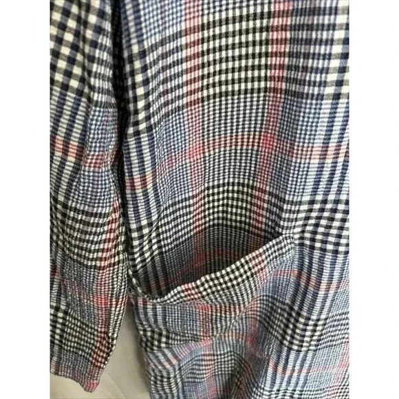 NWT J Jill Barley Relaxed Multi Blue Plaid Cotton Seersucker Boyfriend Blazer M - Picture 11 of 16
